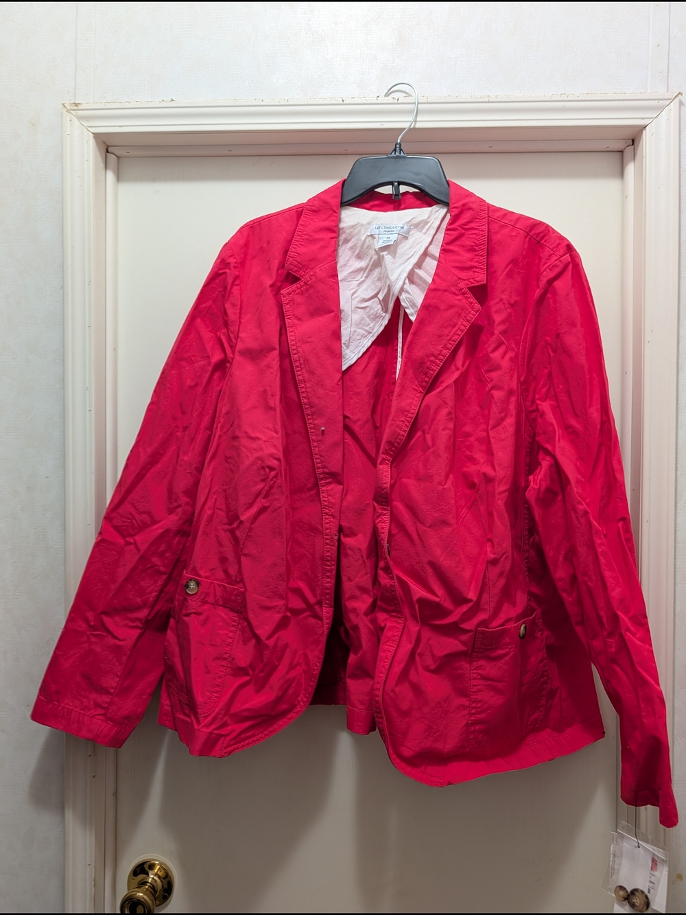 Liz Claiborne Bright Red Casual Blazer Jacket